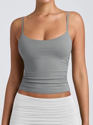 PINKMSTYLE Women's Basic Double Lined Scoop Neck Tank Tops Adjustable Cami Tank Summer Sleeveless Tops thumbnail 4