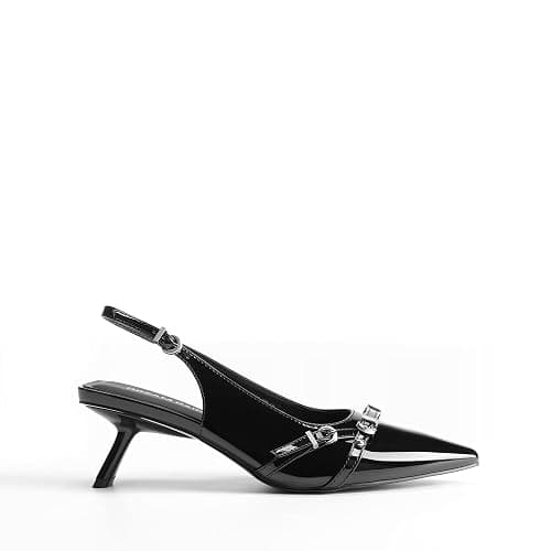 DREAM PAIRS Women's Low Kitten Heels Slingback Closed Pointed Toe Comfortable Dressy Pumps Wedding Party Casual Elegant Dress Shoes thumbnail 3