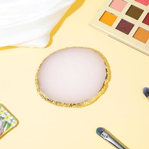 Abeillo Resin Nail Art Palette, Nail Polish Palette Nail Painting Mixed Color Palette Gilded Edge Nail Art Color Mixing Tray DIY Nail Gel Makeup Display Board Pallet for Nail Art thumbnail 2