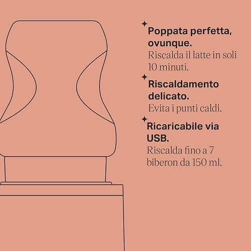 Tommee Tippee Scaldabiberon LetsGo Portatile, Ricaricabile con USB, Scaldabiberon Elettrico, Leggero e Comodo Per il Viaggio thumbnail 5
