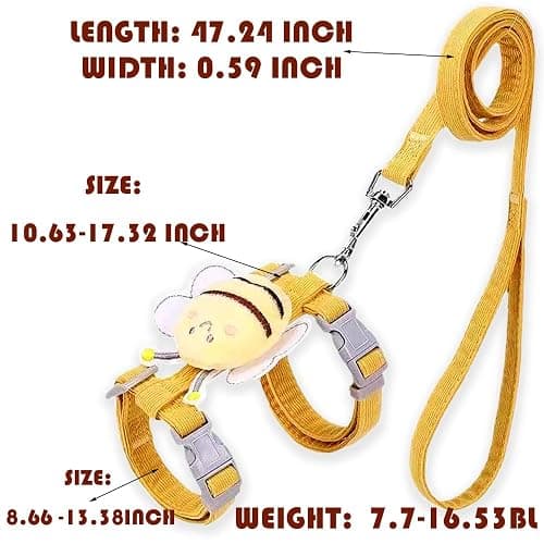 Cat Harness and Leash Set, Cat Harness Escape Proof, Rabbit Harness and Leash Set, Costumes for Cats and Bunny(A, Middle) thumbnail 2