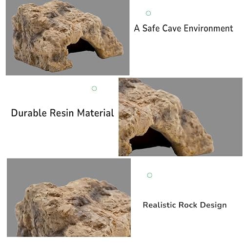 Repticircle Reptile Hide for Leopard Gecko,Bearded Dragon,Ball Python & Tortoise – Terrarium Habitat Décor, Snake & Lizard Hideout (Resin, Small) thumbnail 5