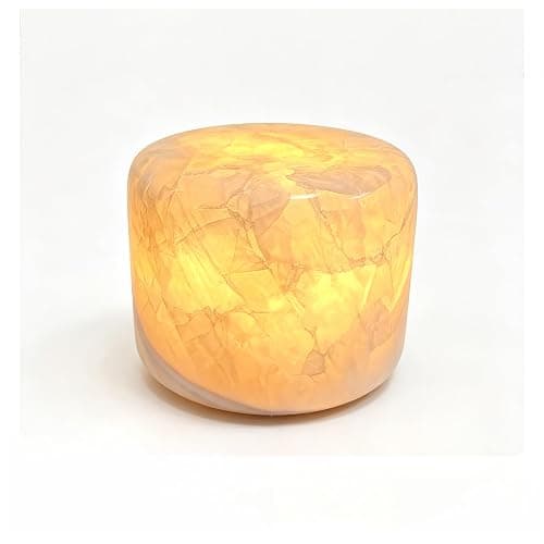 PanManner Natural Marble Lamp, Rechargeable Marble Touch Lamp Night Light, 3-Way Dimmable Stone Light,Small Ambient Lamp for Bedroom, Bedside Table, Living Room, Home Decor (4x4x3in) - Image 1