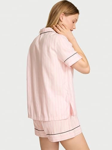 Victoria's Secret Flannel Pajama Set, Short Sleeve Shirt and Pajama Short Set, Sleepwear for Women (XS-XXL) thumbnail 2