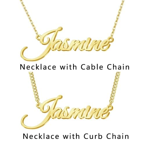 Novgarden Name Necklace Personalized, 18K Gold Plated Custom Name Necklace Nameplate Pendant Jewelry Gift for Women, Girls thumbnail 3