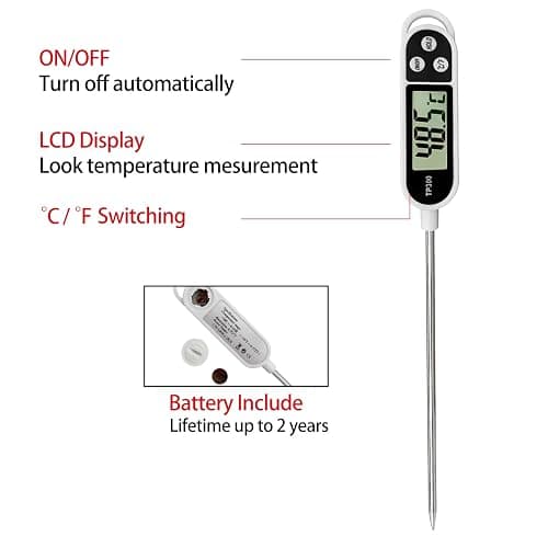 thermometre cuisine accessoire termometre cuison,thermomètre sonde thermometre barbecue 5Secondes LCD Ecran Thermomètre pour Patisserie BBQ Lait à Viande Culinaire (Version normale) thumbnail 2