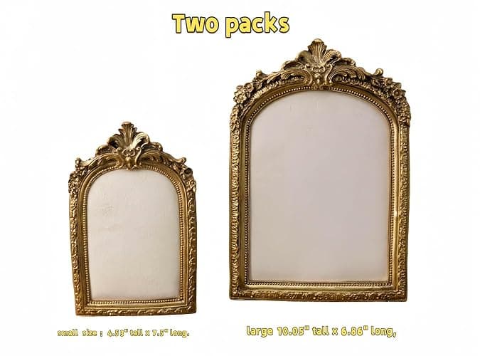 HSDDHOME Large Two-Piece Gold Resin Jewelry Display Stand, Vintage Photo Frame Earring Holder, Velvet Necklace Storage Box, Elegant Décor for Jewelry and Collectibles thumbnail 3