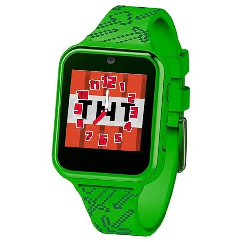 Minecraft Kids Smart Watch – Touchscreen Interactive Watch with 10 Customizable Clock Faces, Built-in Camera, Video Recorder, Alarm, Calculator, Games & Pedometer – Fits Wrists 5.5" to 8" thumbnail 3