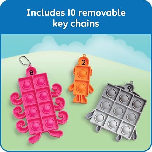 hand2mind Numberblocks Sensory Bubble Poppers, Push Pop Fidget Toys, Keychains for Kids, Counting Math Manipulatives, Fine Motor Tools, Calm Down Corner Supplies, Preschool Toys for Classroom thumbnail 6