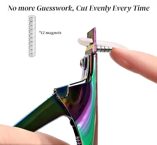 Acrylic Nail Cutter with Magnetic Sizing Guide, Adjustable Nail Tip Cutter for Acrylic Nails, Stainless Steel Acrylic Nail Clipper for Salon & Home Use thumbnail 2