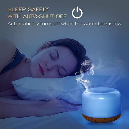 Oil Diffuser Humidifier 300ML,Electric Ultrasonic Air Aroma Diffusers Vaporizer,Scent Mist Defuser with Remote,Auto-Off,7led Color Changing Light for Large Bed Room,Home,Office thumbnail 5