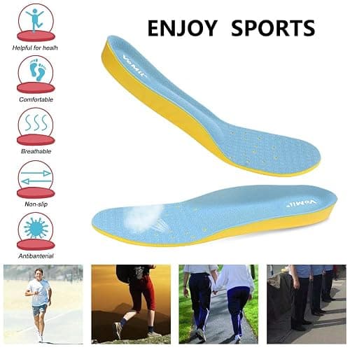 Shoe Insoles for Women Men and Kids, Memory Foam Insoles, Comfortable Sports Shoe Inserts for Shock Absorption and Relieve Foot Pain, Plantar Fasciitis Arch Support Insoles, M(Men 6-9/ Women 7-11) thumbnail 4