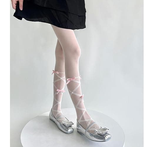 Benefeet Sox Womens Sheer Tights High Waist Sexy Lace Pantyhose Transparent Stockings Nylon Silk See Through Thin Long Socks thumbnail 7