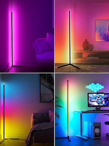 DeeprBling Lampadaire LED d'Angle, 165cm Lampe sur Pied RGB avec APP Contrôle et Télécommande,16 Millions Couleurs et 300 Modes, Musique Sync et Temporisation, Lampe d'Ambiance Moderne pour Salon thumbnail 7