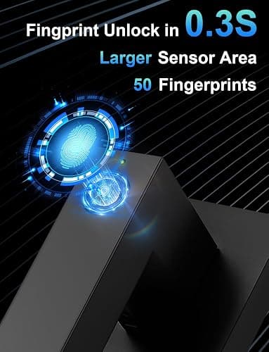 Tinewa Fingerprint Door Lock, Biometric Door Knob with Smart Lock, Keyless Entry Door Handle Lock with App, Bedroom, Office, Hotel, Pantry thumbnail 2
