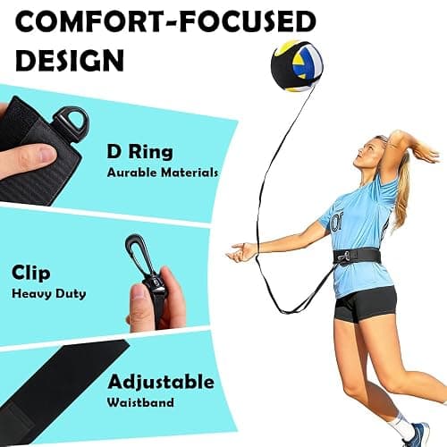 RYNEX Volleyball Solo Training Set with Adjustable Rebound System – Serve, Set & Spike Practice Equipment for Youth, Teens & Adults thumbnail 5