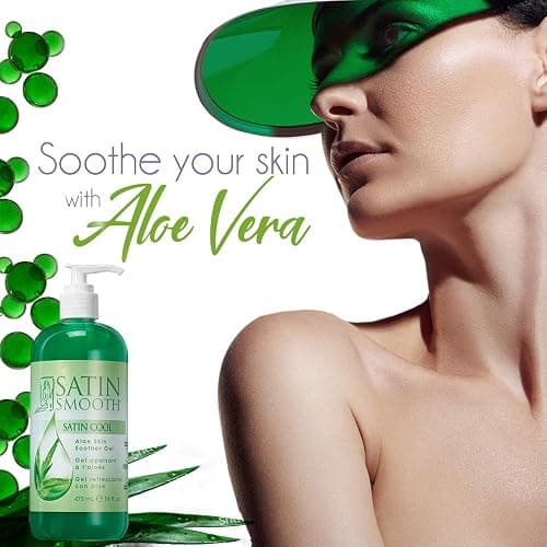 SATIN SMOOTH Aloe Vera Gel, Post-Wax Soothing Formula to Reduce Redness and Soothe Irritated Skin, Hydrating Care for Face, Body, and Hair, 16 fl oz. thumbnail 2
