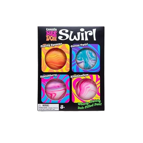 Schylling NeeDoh Teenie Swirl 4 Pack - Sensory Squeeze Toy - 1.5" in Diameter - Colors May Vary thumbnail 3