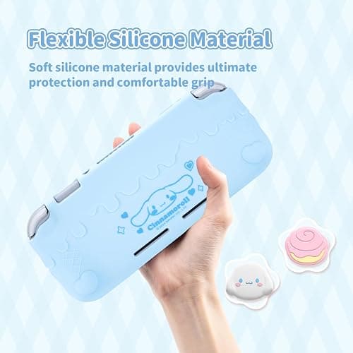 Kuitmor Switch Lite Protective Case,Soft Silicone Protective Shell,Anti-Scratch Protective Cover Case for Switch Lite with 2 Thumb Grip Caps（Blue Cinnamoroll） thumbnail 3