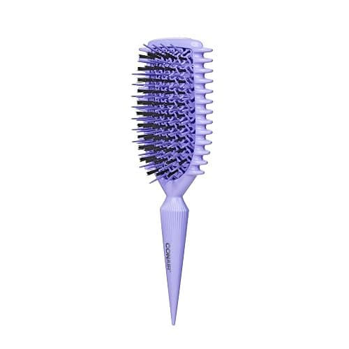 Conair Curl Define Pro Detangler Brush for Curly Hair, Dual-Vent Design with Continuous Grooves, Mixed Bristles for Frizz-Free Detangling, Smoothing, and Curl Definition - Image 1