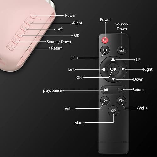 Portable Projector, ksbaby Outdoor Projector, LED Aesthetic Video Mini Projector for Outdoor Portable Movies Compatible with HDMI, USB, Laptop, TV Stick, iOS and Android Phone thumbnail 8