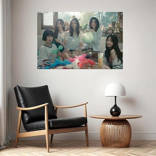 Stay Out Your Lane NewJeans Bubble Gum Group Photo K-pop Wall Art 12x16 Poster thumbnail 5