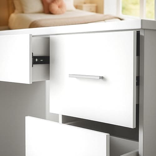 CLP Coiffeuse avec éclairage et Miroir 110x55 cm Ginny, Miroir Hollywood à LED dimmable avec 3 Couleurs de lumière, avec tiroirs, Couleur:Blanc thumbnail 6