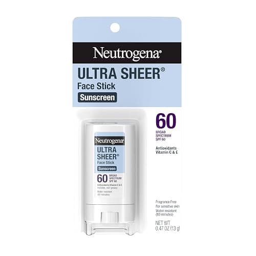 Neutrogena Ultra Sheer Stick Sunscreen for Face SPF 60, Invisible Finish, Broad Spectrum UVA/UVB Sun Protection - Vitamin C & E, Non Greasy, Fragrance Free, Water Resistant 80 Min, Travel Size, .47 oz - Image 1