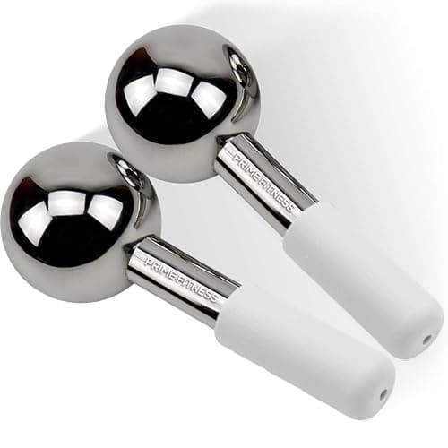 Ice Globes for Facials | Unbreakable Steel Cooling Roller | Cryo Sticks for Face | Massager for Face Neck & Eyes | Skin Care for Dark Circles, Puffiness, Wrinkles, Collagen Production (White) - Image 1