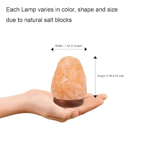 Wrcevtor Natural Salt Rock Night Lamp with 7 Colors Changing, Mini Small Crystal Salt Lamp for Home Decor and Gift - Natural Shaped, Premium Wood Base thumbnail 3
