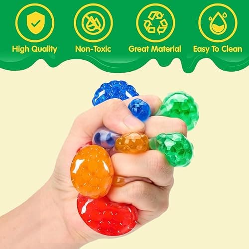 JOYIN Mini Stress Balls, Random 9 Pack Squishy Toys Fidget Balls for Adults, Stress Relief Ball, Relieve Work Anxiety, Exercise Hand Flexibility, Party Favors thumbnail 4