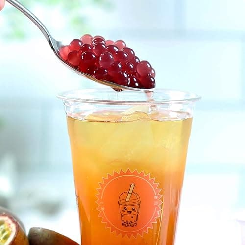 Raspberry Fruit Juice Filled Popping Boba | Bursting Pearls for Bubble Tea and Dessert Toppings | 150g 3 Servings | Vegan | By THE TEASHED thumbnail 2