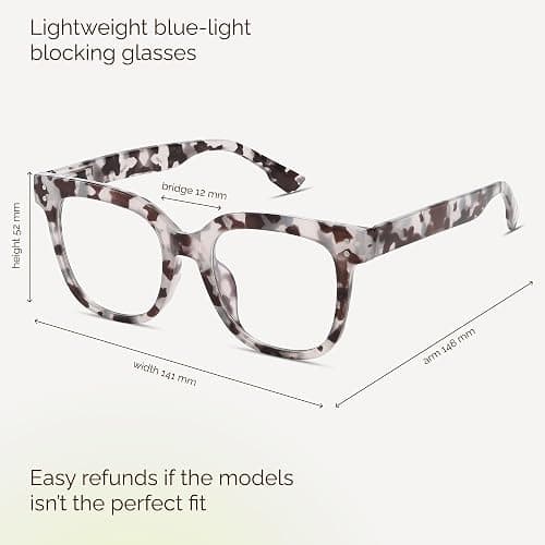 miyya Blue Light Glasses for Women & Men – Oversized UV & Blue Light Blocker Chunky Frames, Stylish Eyewear Accessories thumbnail 2