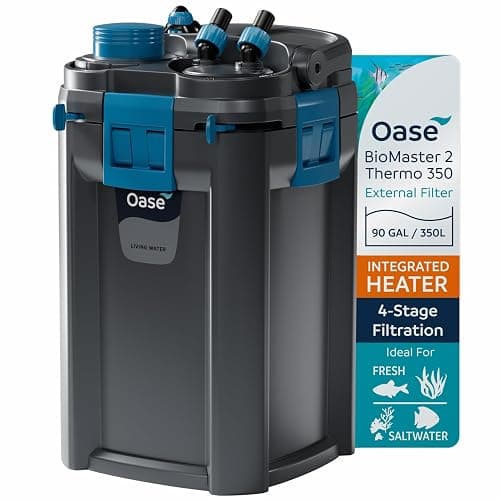 OASE BioMaster 2 Thermo 350 Canister Filter for Aquariums – External Aquarium Filter with Built-in Heater – EasyClean Pre-Filter, Quiet Operation – Freshwater & Saltwater, Up to 90 Gallons - Image 1
