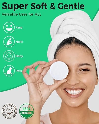 ProCIV Reusable Makeup Remover Pads - 16 Packs Washable Organic Bamboo & Cotton Rounds for All Skin Types & Toner with Laundry Bag, Eco Friendly Zero Waste Soft Cotton Rounds for Woman Gift (White) thumbnail 3