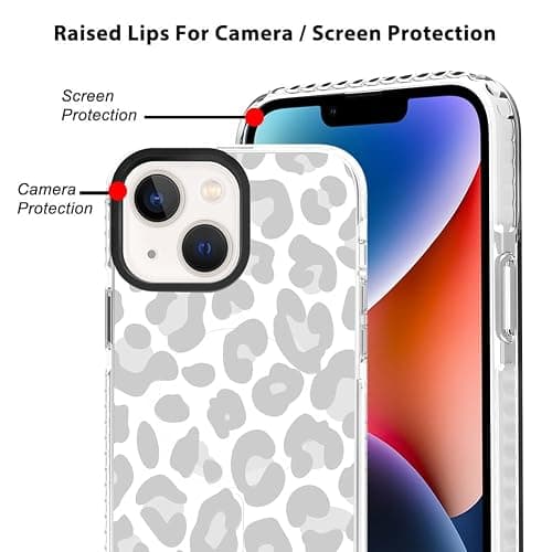 SAKUULO Magnetic for iPhone 14 Case Light Gray Leopard Print Pattern [Compatible with MagSafe] Wireless Charge Slim Shockproof Case for iPhone 14 Phone Case, Gray Leopard (6.1") thumbnail 2