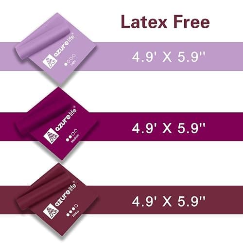 A AZURELIFE Resistance Bands,Professional Long Non-Latex Elastic Stretch Bands,Exercise Bands for Physical Therapy, Yoga, Pilates, Rehab, at-Home or The Gym Workouts, Strength Training thumbnail 3