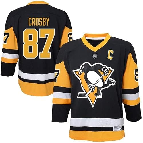 Outerstuff Sidney Crosby Pittsburgh Penguins NHL Youth Black/Yellow Replica Jersey - Image 1