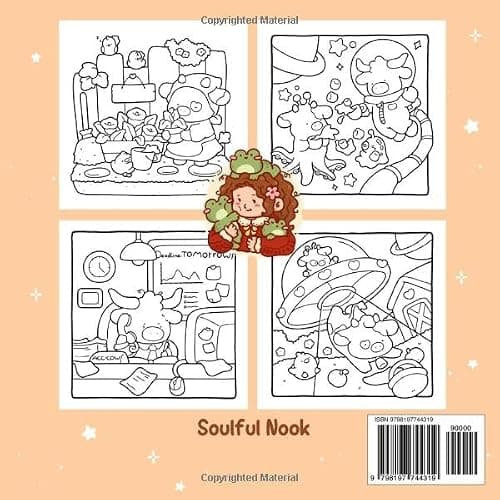 Cozy Cow: Coloring Book for Adults and Teens Featuring Cute Farm Cows and Fuzzy Animal Friends Enjoying Calm Country Life for Relaxation thumbnail 2