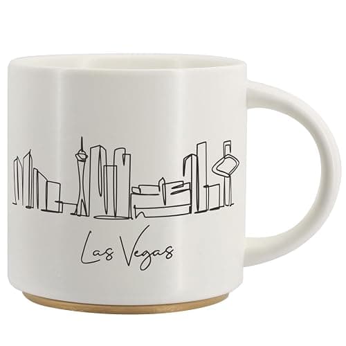 COLLECTIVE HOME - Skyline Ceramic Mug, Coffee Cup, Landscape Cups, 15 oz Tea Mugs, Elegant Personalized Mug with Gift Box, Luxurious Cups for Office and Home (Las Vegas) - Image 1