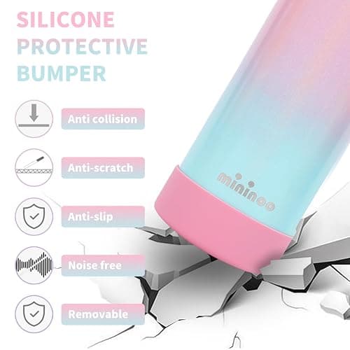 Mininoo Kids Water Bottle for School - 16 oz Stainless Steel Insulated Water Bottle with Ceramic-Lined, Leakproof Straw Lid & Beaded Handle for Girls & Boys thumbnail 5
