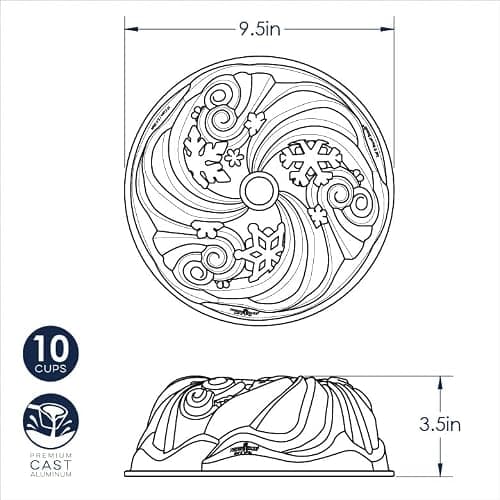 Nordic Ware Let It Snow Bundt, Silver, 10-Cup Capacity thumbnail 3