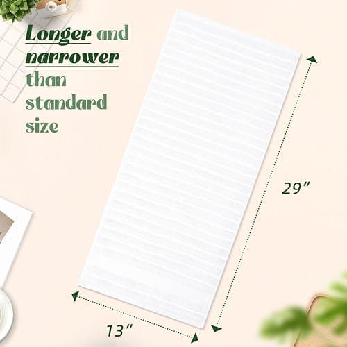 Jacquotha Luxurious 2-Pack Ribbed Striped Hand Towels (White) – Hotel & Spa Premium Cotton Face Towels 13” x 29”, Soft and Quick Drying 480 GSM thumbnail 3