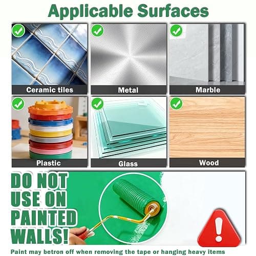 UGNEL 3 Rolls Double Sided Tape Heavy Duty - Total 30FT, Extra Strong Nano Tape Adhesive Strips Tape, Clear Mounting Tape Removable Two Sided Adhesive Tape for Walls, Posters, Rug, Picture Hanging thumbnail 6