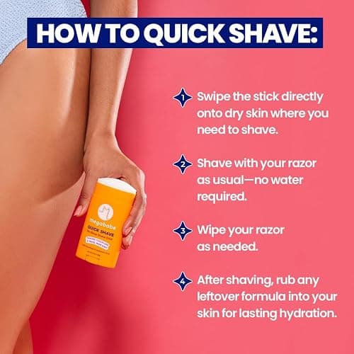 Megababe Quick Shave No-Rinse Shave Stick | Shaving Touch-Ups & Travel Made-Easy | with Sea Moss & Hyaluronic Acid | 2.4 oz thumbnail 5