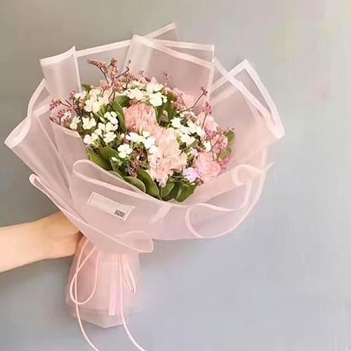 WRAPAHOLIC 20 Sheets Flower Wrapping Paper - 22.4 x 22.4 inch Pink Border Water-Resistant Floral Bouquet Wrapping Paper, Florist Supplies Packaging Paper for Wedding Birthday Gift DIY thumbnail 7