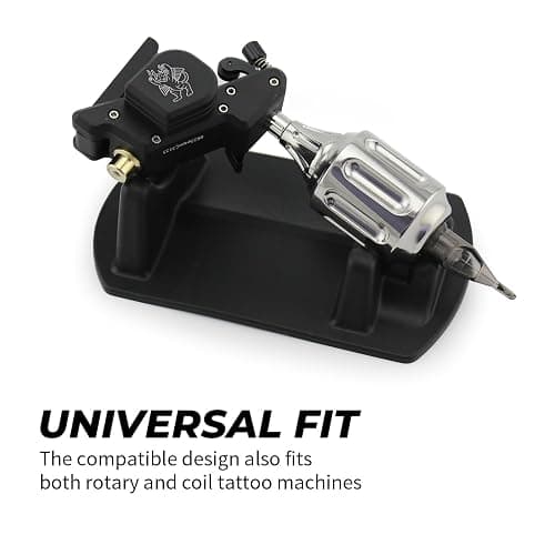 Tattoo Machine Stand - Rubber Tattoo Pen Holder, Tattoo Machine Rack, Compatible with Rotary Tattoo Guns & Coil Machines, Anti-Slip Base, Stable Pen Display Stand Tattoo Pen Tray (Black 1 Pack) thumbnail 6