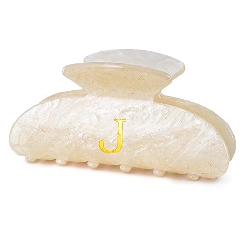 Fycert Birthday Gift for Girls Initial Hair Clips Personalized Hair Claws Teacher Gifts for 3 4 5 6 7 8 9 10 11 12 13 Year Old Girls - Gold,J - Image 1