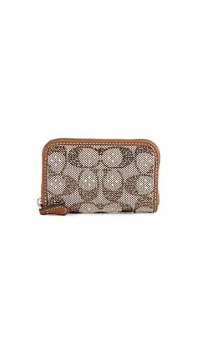 Coach Women's Crystal Signature Jacquard Small Zip Around Card Case - Image 1