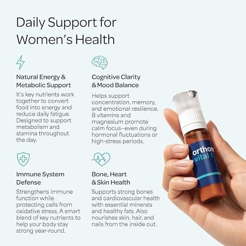 Orthomol Vital F Women's Multivitamin Vials, 30-Day Supply | Boosts energy & reduces fatigue, Supports vitality & immune health, Vitamins A-K plus folic acid & omega-3 thumbnail 4